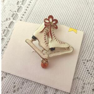 Vintage Ice Skates Brooch Pin